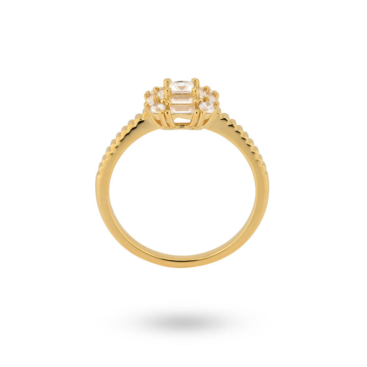 Ring met steentjes en structuur - 124106Y