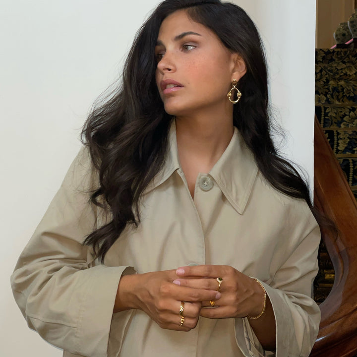 Textured flow oorbellen - 424113Y