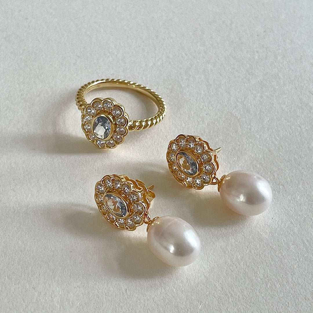 Blue bloom ring - 124137Y