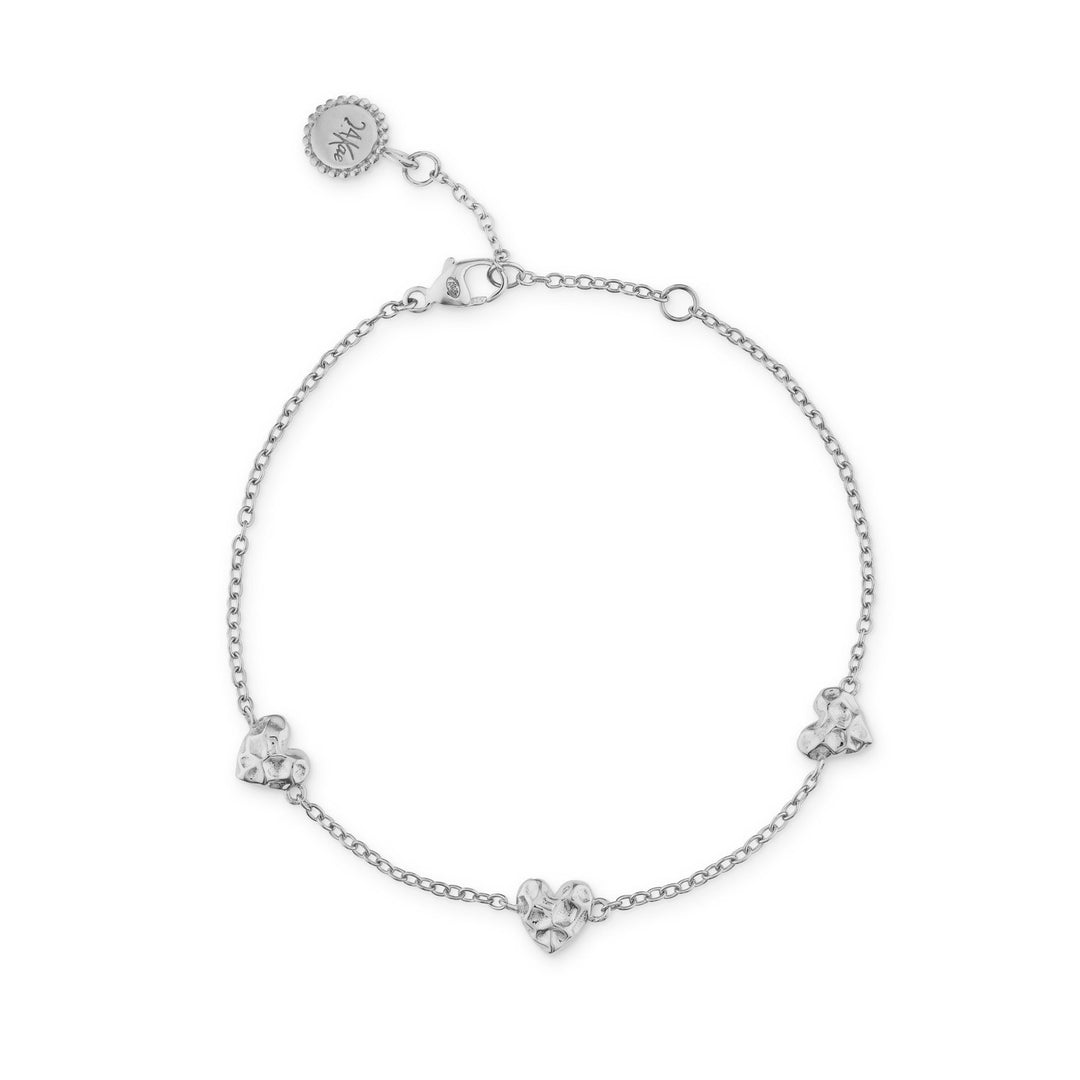 Armband met gestructureerde harten - 22473S