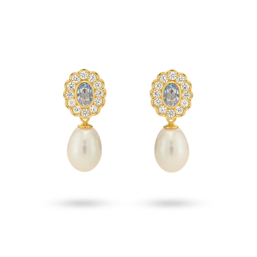 Blue bloom oorbellen - 424109Y