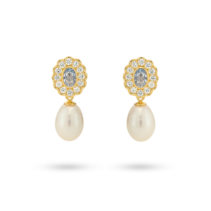 Blue bloom oorbellen - 424109Y