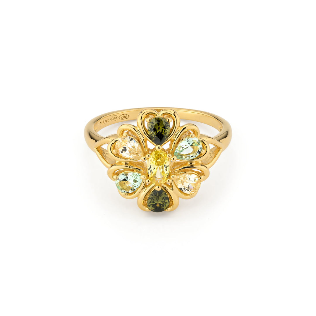 Ring met gekleurde stenen