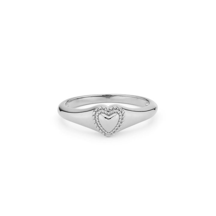 Ring met hart en structuur - 124116S