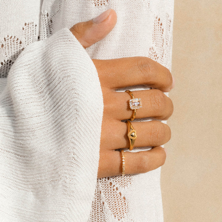 Ring met hart en structuur - 124116S