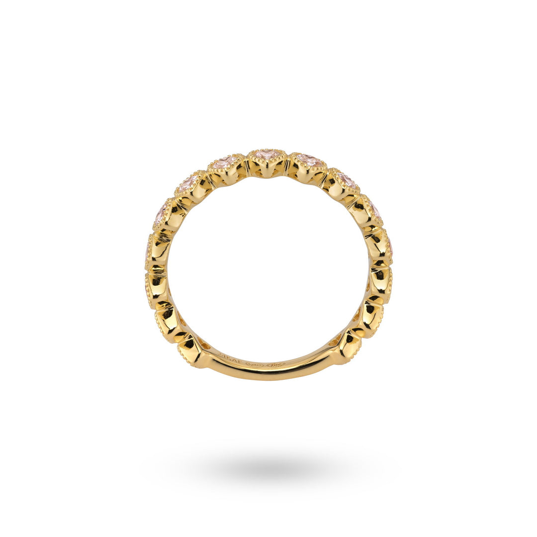 Ring met roze hartvormige stenen - 124132Y