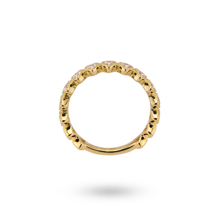 Ring met roze hartvormige stenen - 124132Y