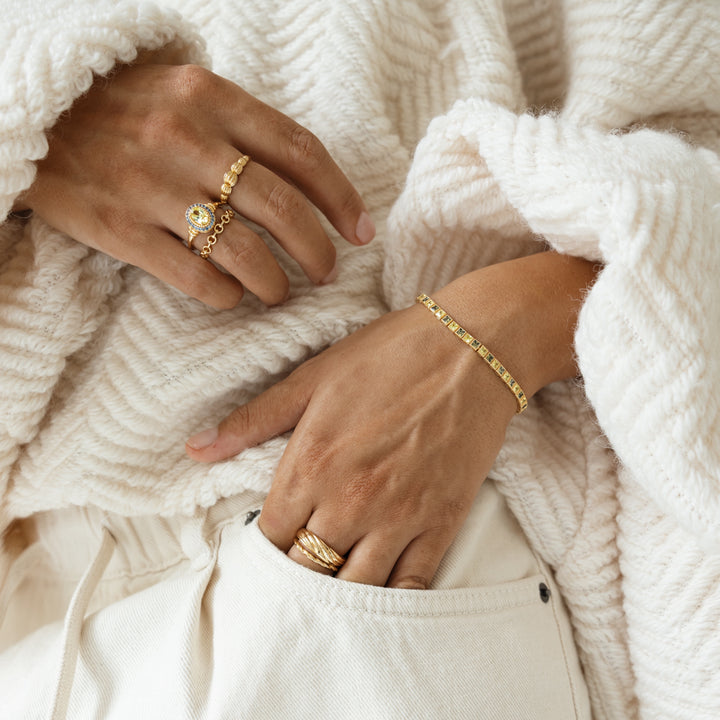 Ring met gekleurde stenen - 124134Y