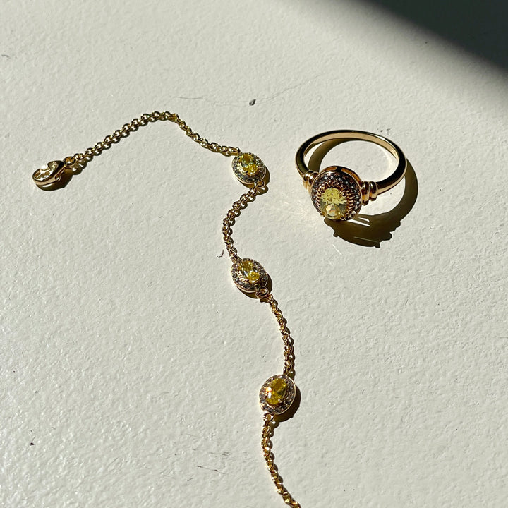 Ring met gekleurde stenen - 124134Y