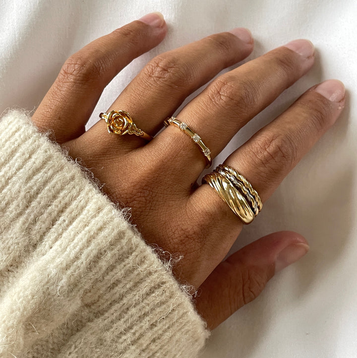 Ring met kleine roos - 124135Y