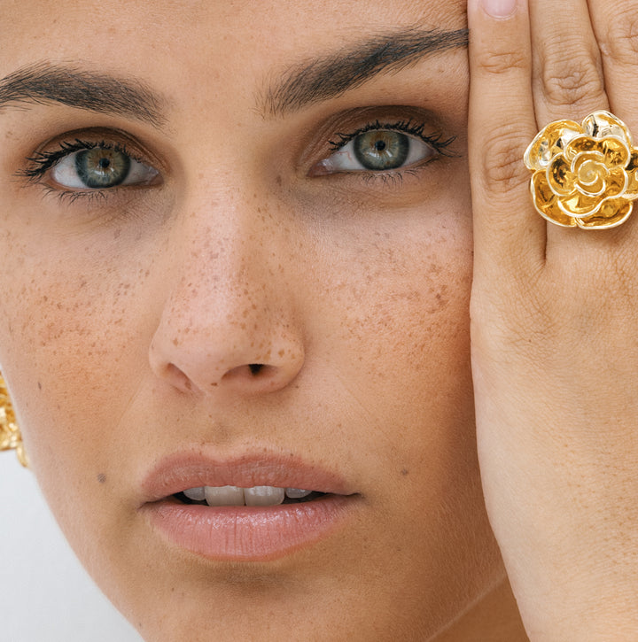 Statement ring met roos - 124136Y