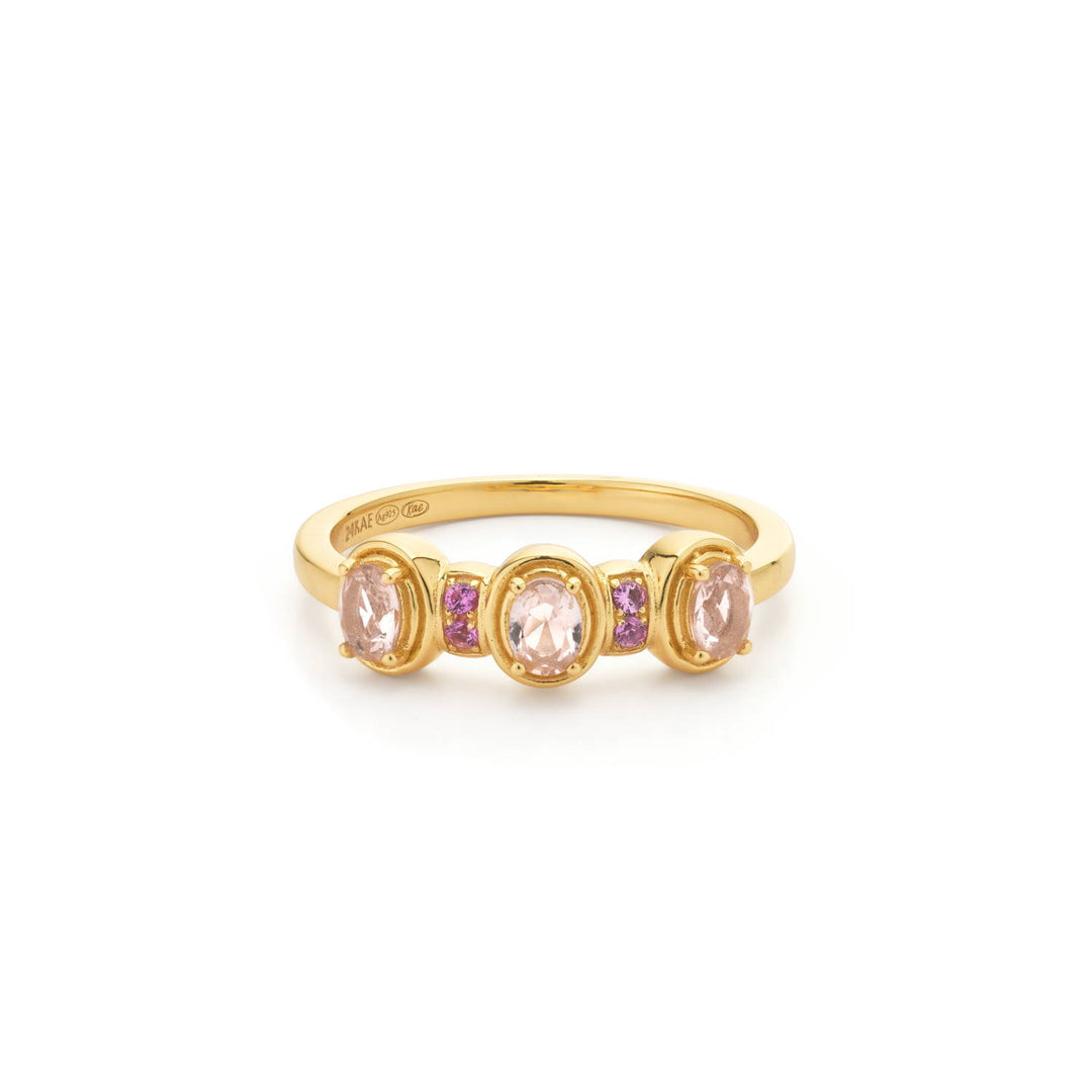 Ring met roze stenen