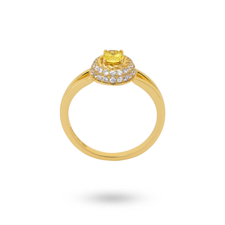 Ring met gekleurde stenen en open banddetail - 124147Y