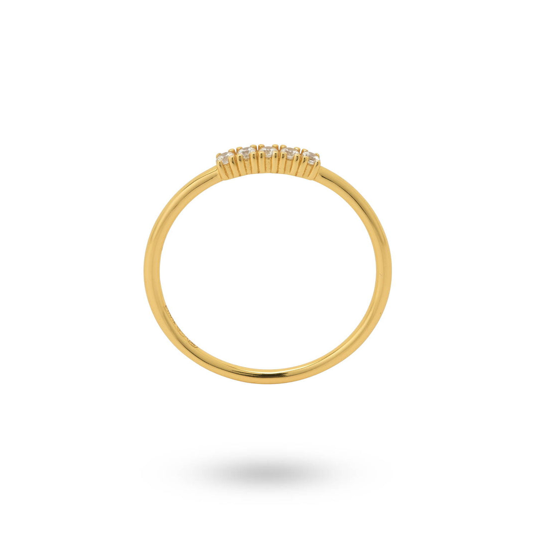 Ring met kleine witte steentjes - 124151Y