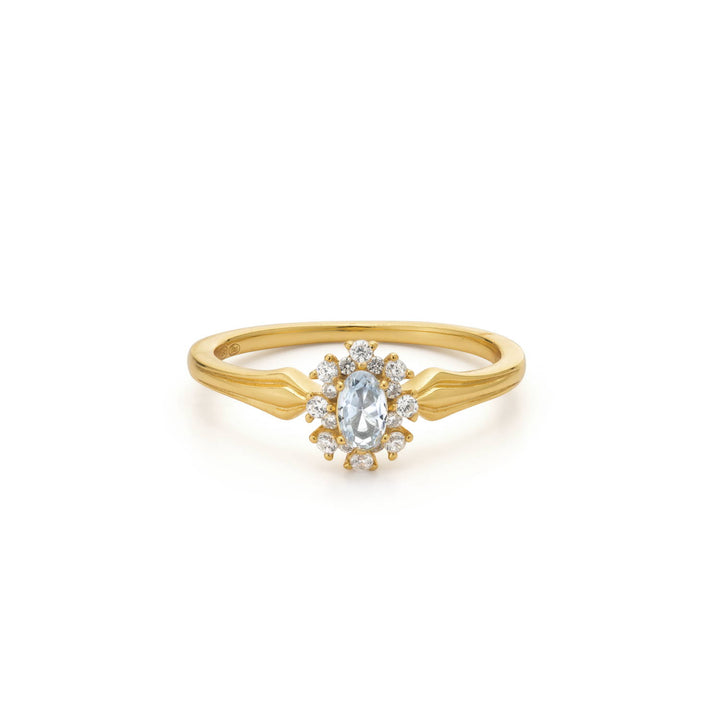 Vintage look ring with colored stones - 124152Y