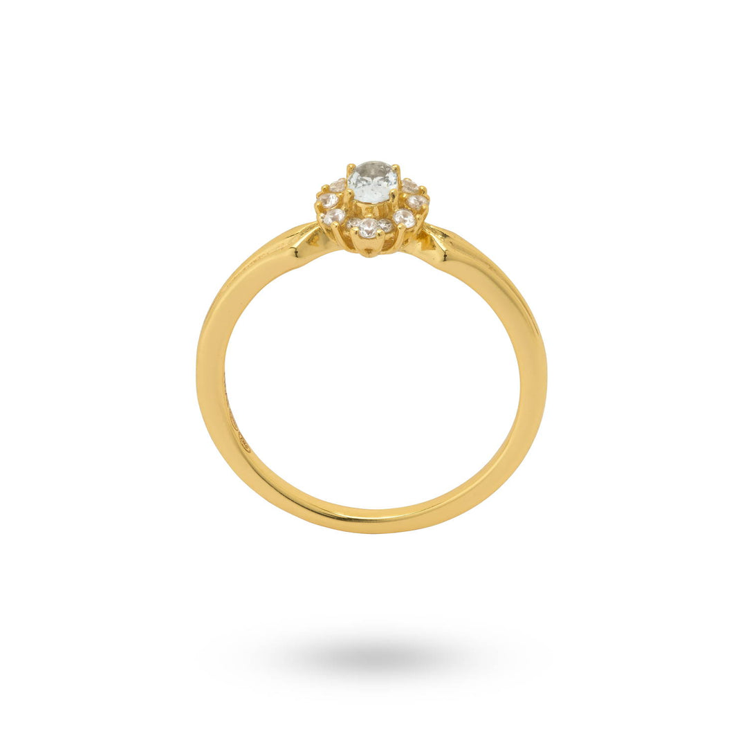 Vintage look ring with colored stones - 124152Y
