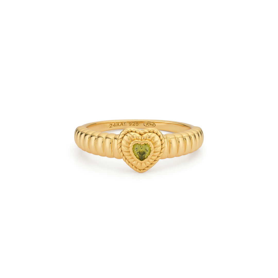 Ring with heartshape and structure