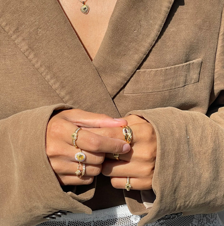 Ring with colored stones - 124172Y
