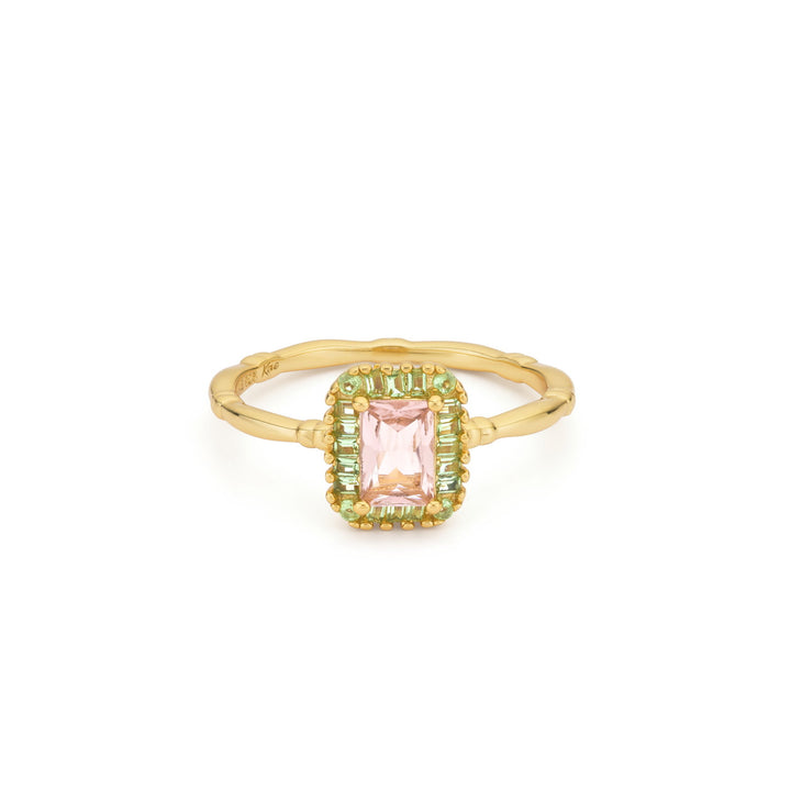 Ring with structure and colored stones - 124162Y