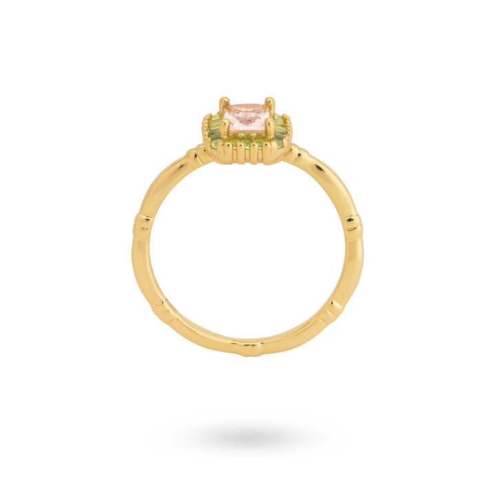 Ring with structure and colored stones - 124162Y