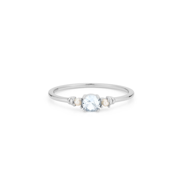 Ring with pearls and colored stone - 124166S