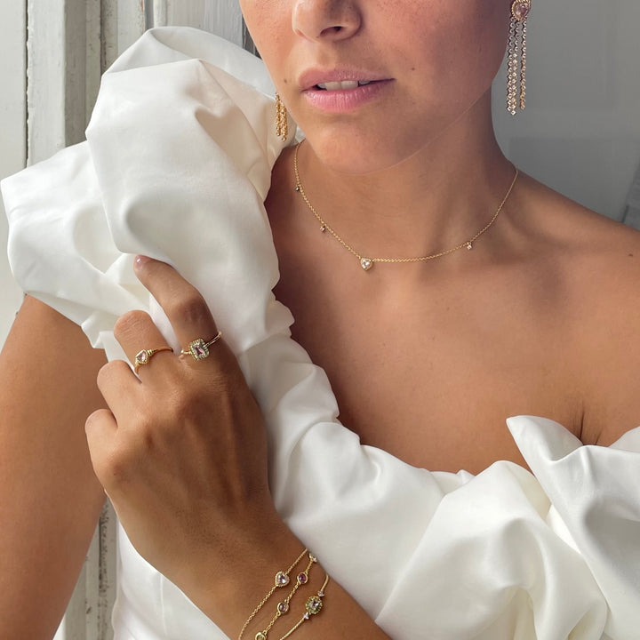Necklace with heartshaped stone - 32496Y