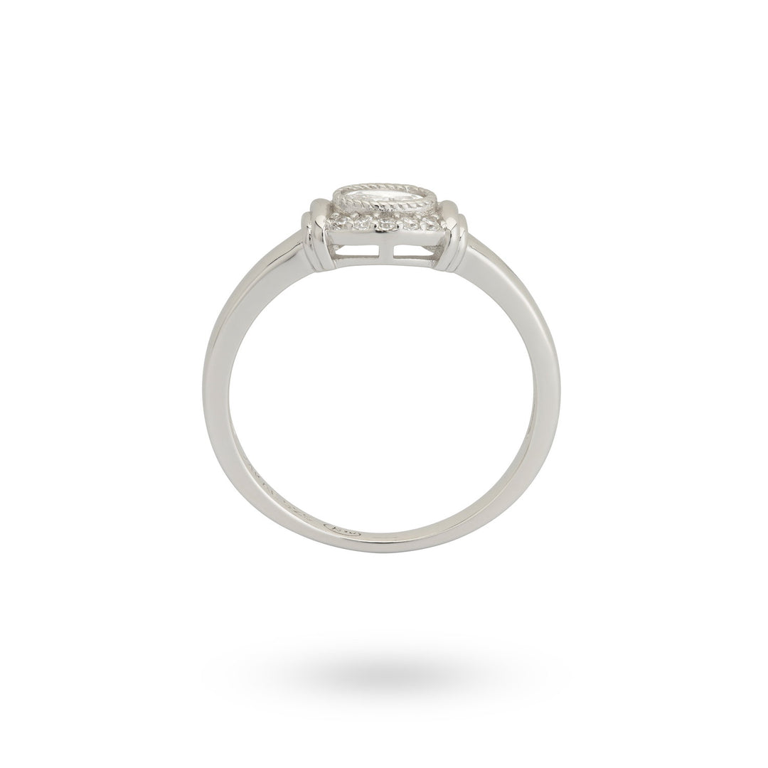 Ring with oval shaped stone and details - 124174S