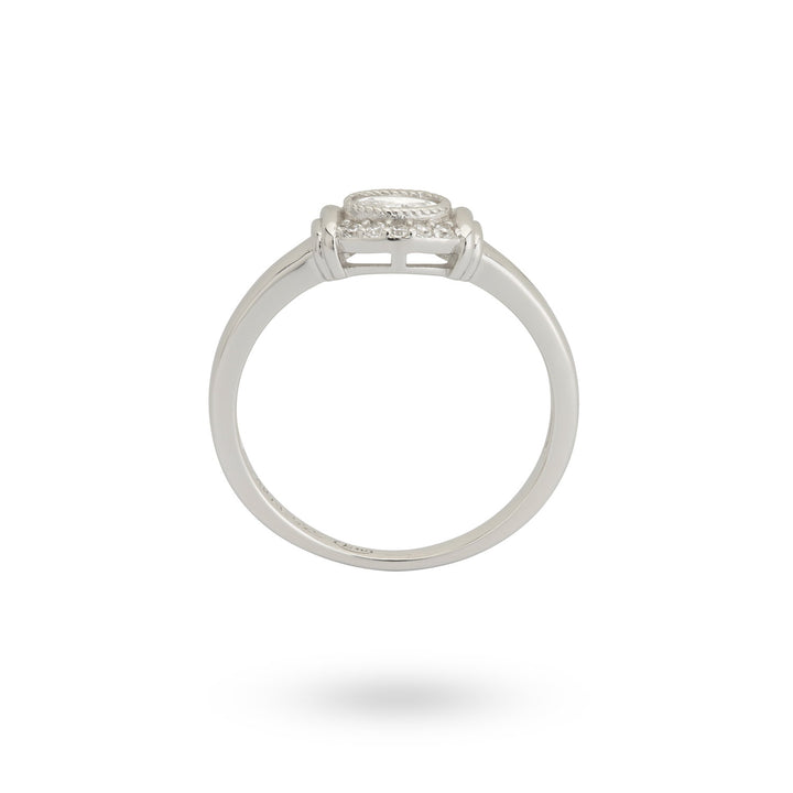 Ring with oval shaped stone and details - 124174S