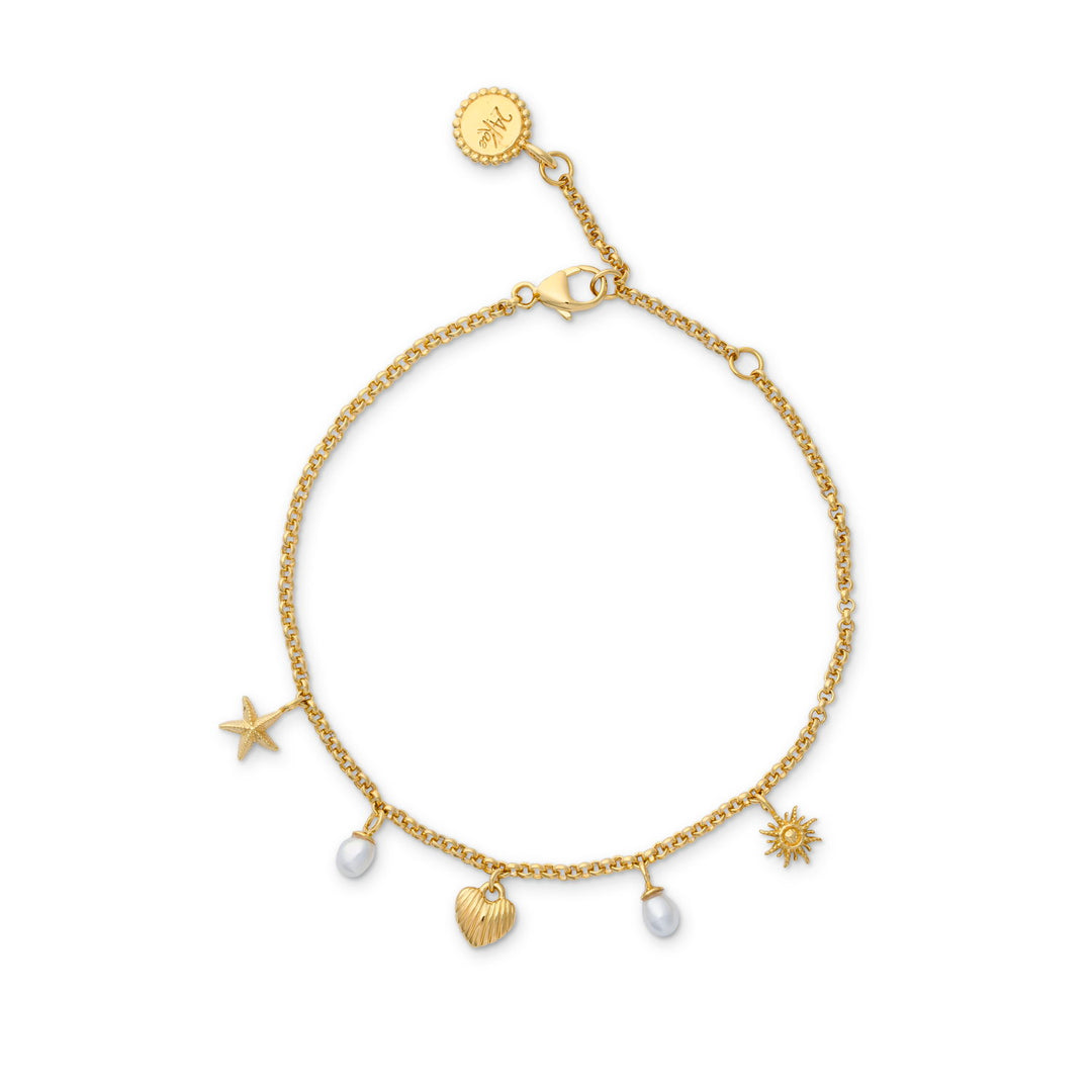 Armband met bedels en parels