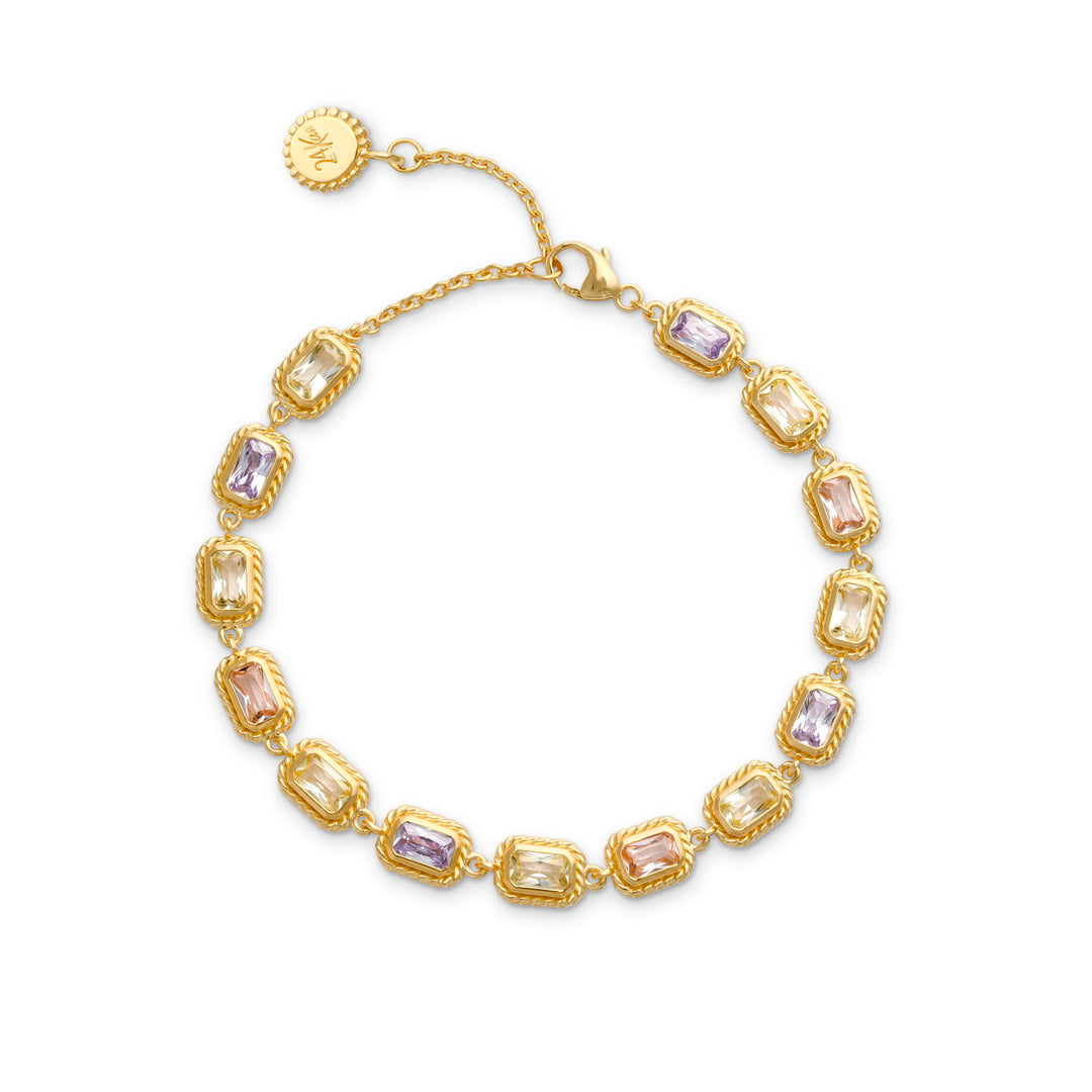 Armband in vintage look met pastelkleurige stenen