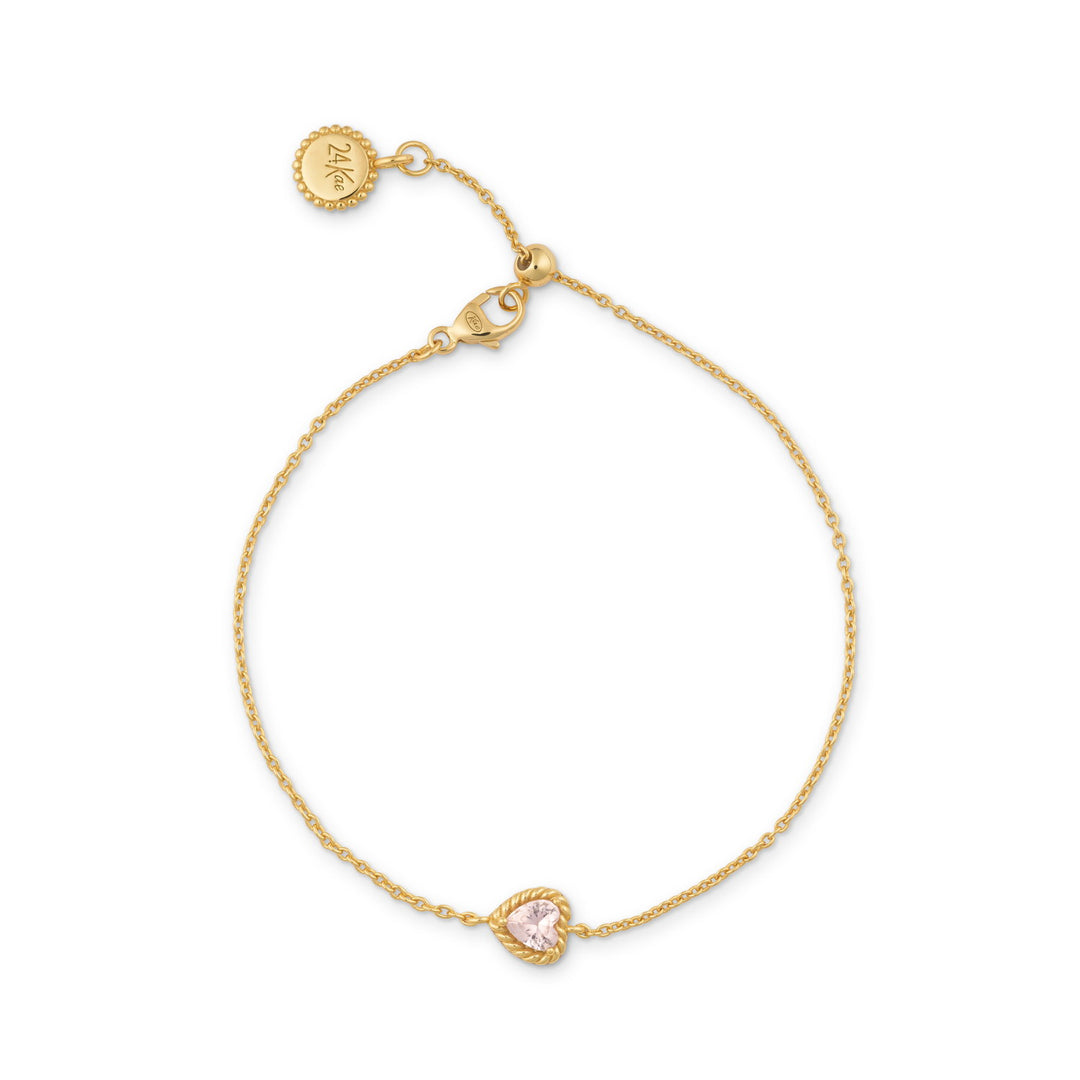 Bracelet with pink heartshaped stone