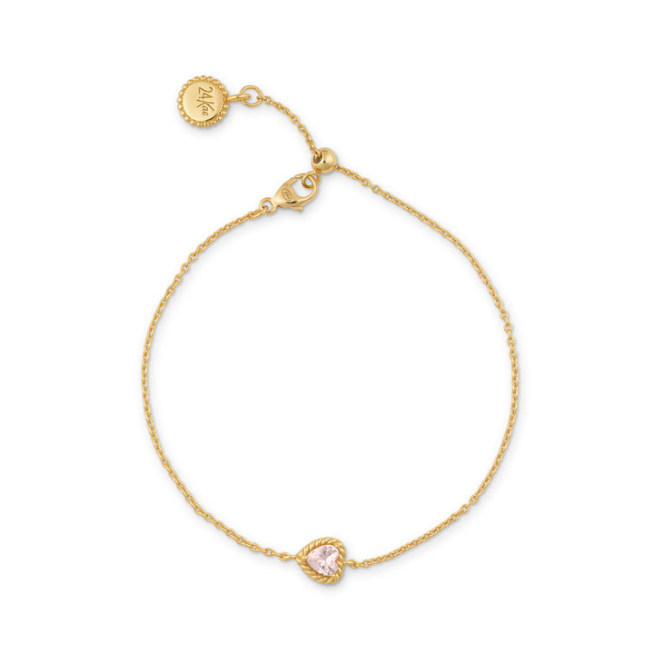 Bracelet with pink heartshaped stone - 22484Y