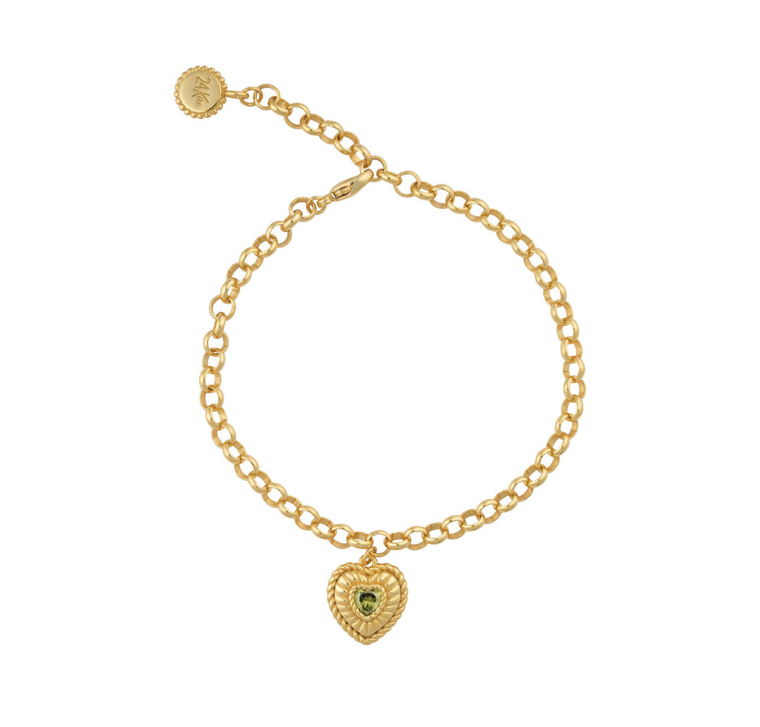 Chain bracelet with heartshaped pendant