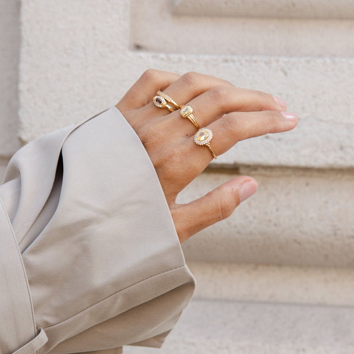 Ring with colored stones - 124163Y