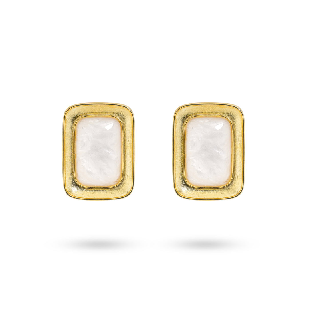 Bold pearl frame earrings