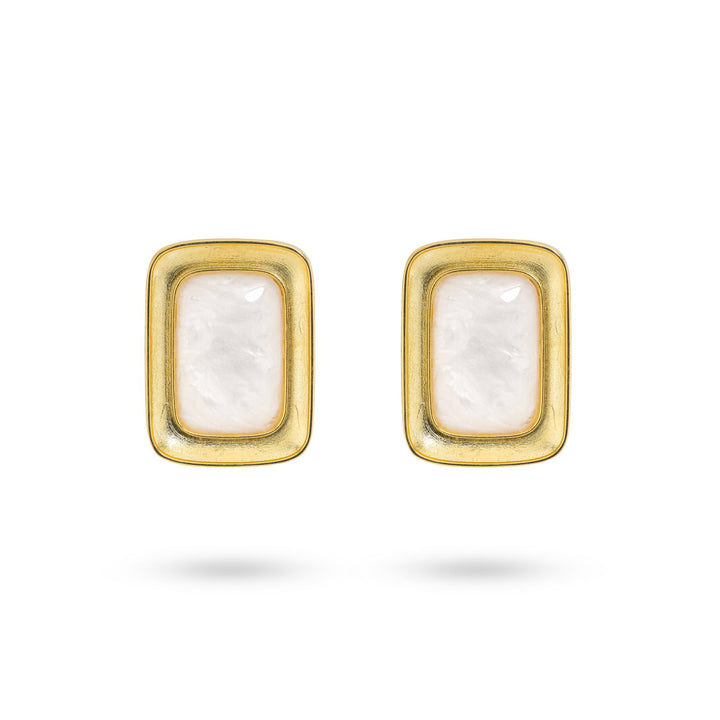 Bold pearl frame earrings