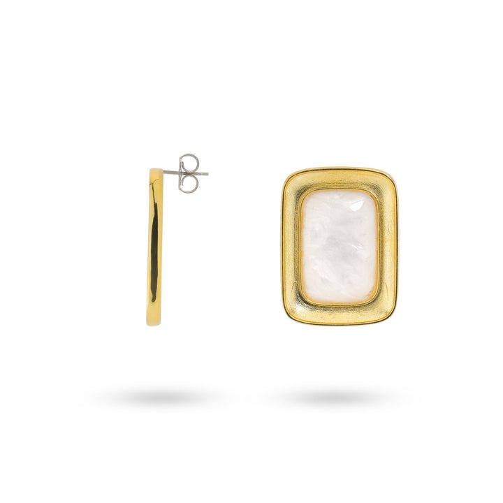 Bold pearl frame earrings