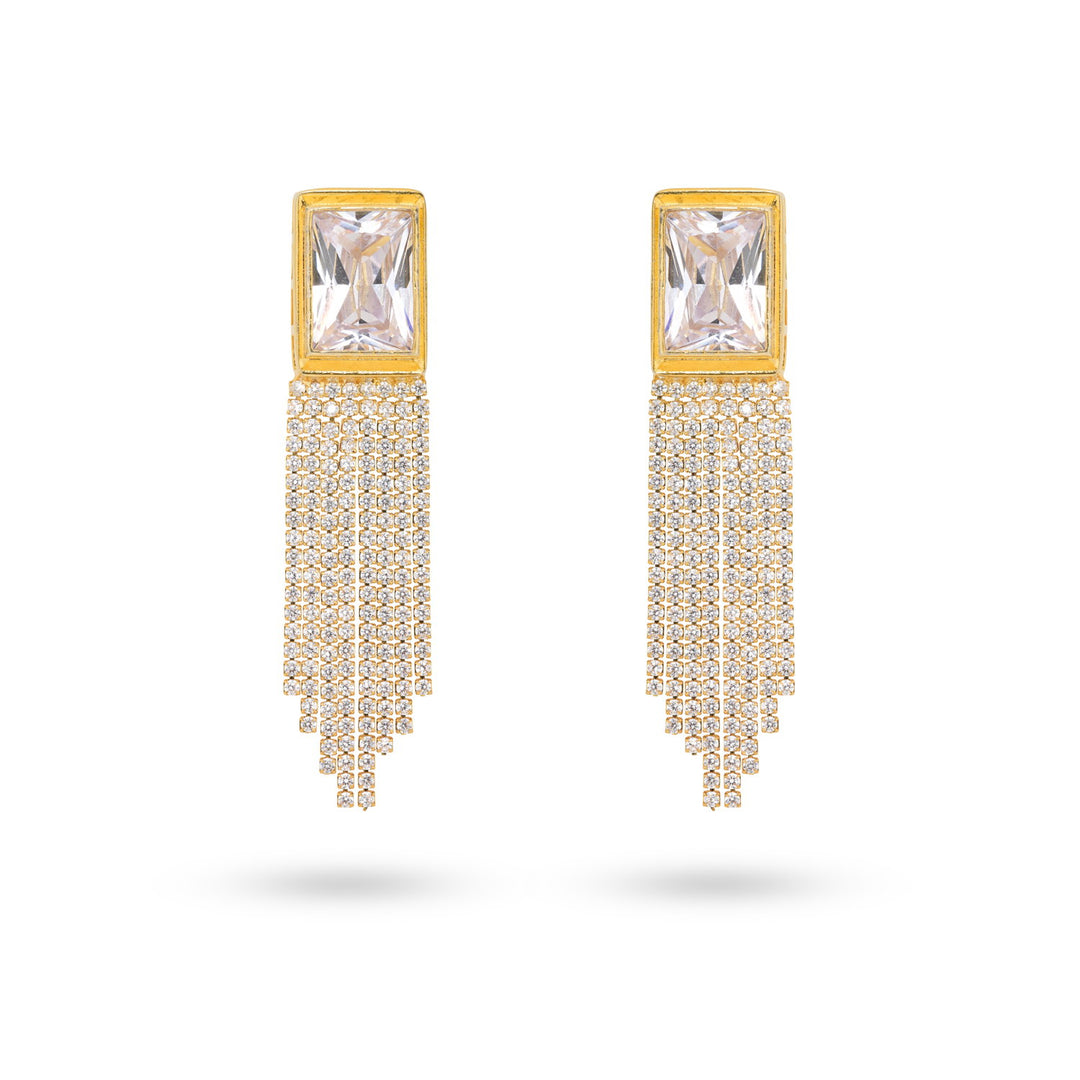 Bold shiny fringe earrings