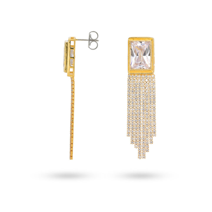 Bold shiny fringe earrings