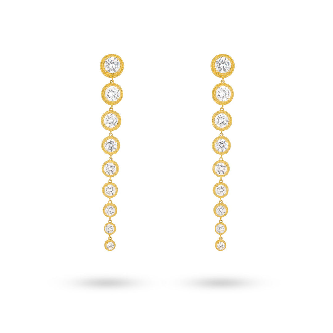 Bold diamond drape earrings