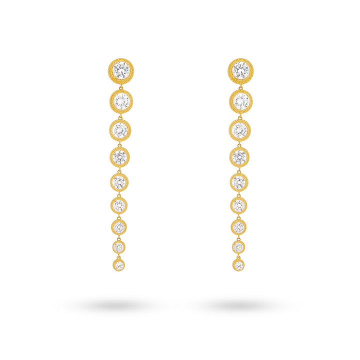 Bold diamond drape earrings