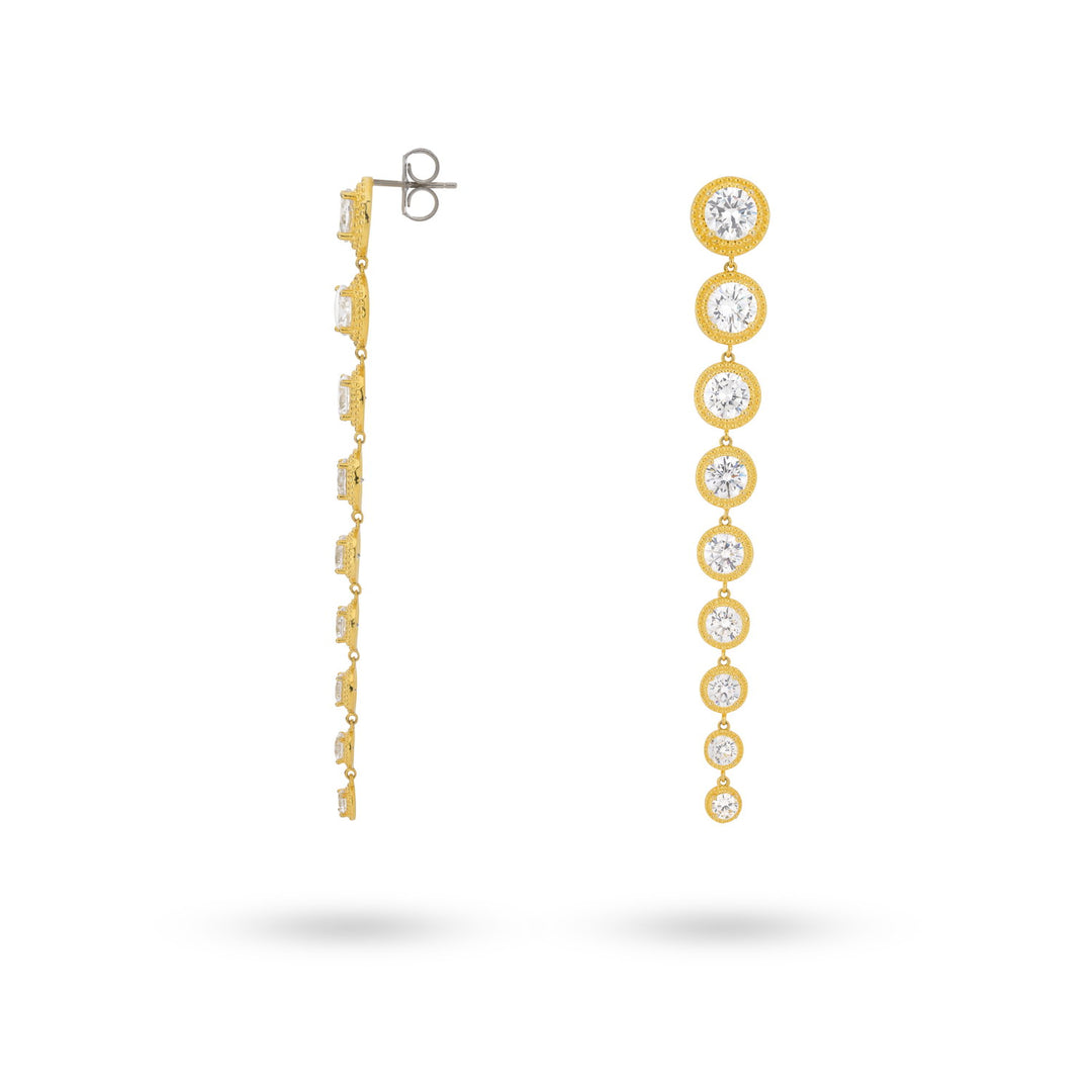 Bold diamond drape earrings