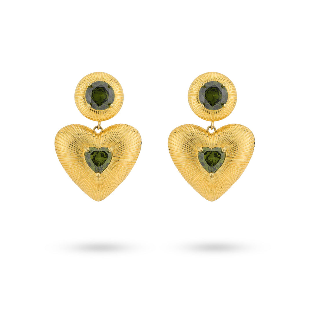 Bold peridot heartbeat earrings