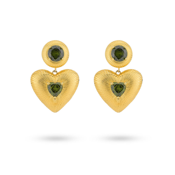 Bold peridot heartbeat earrings