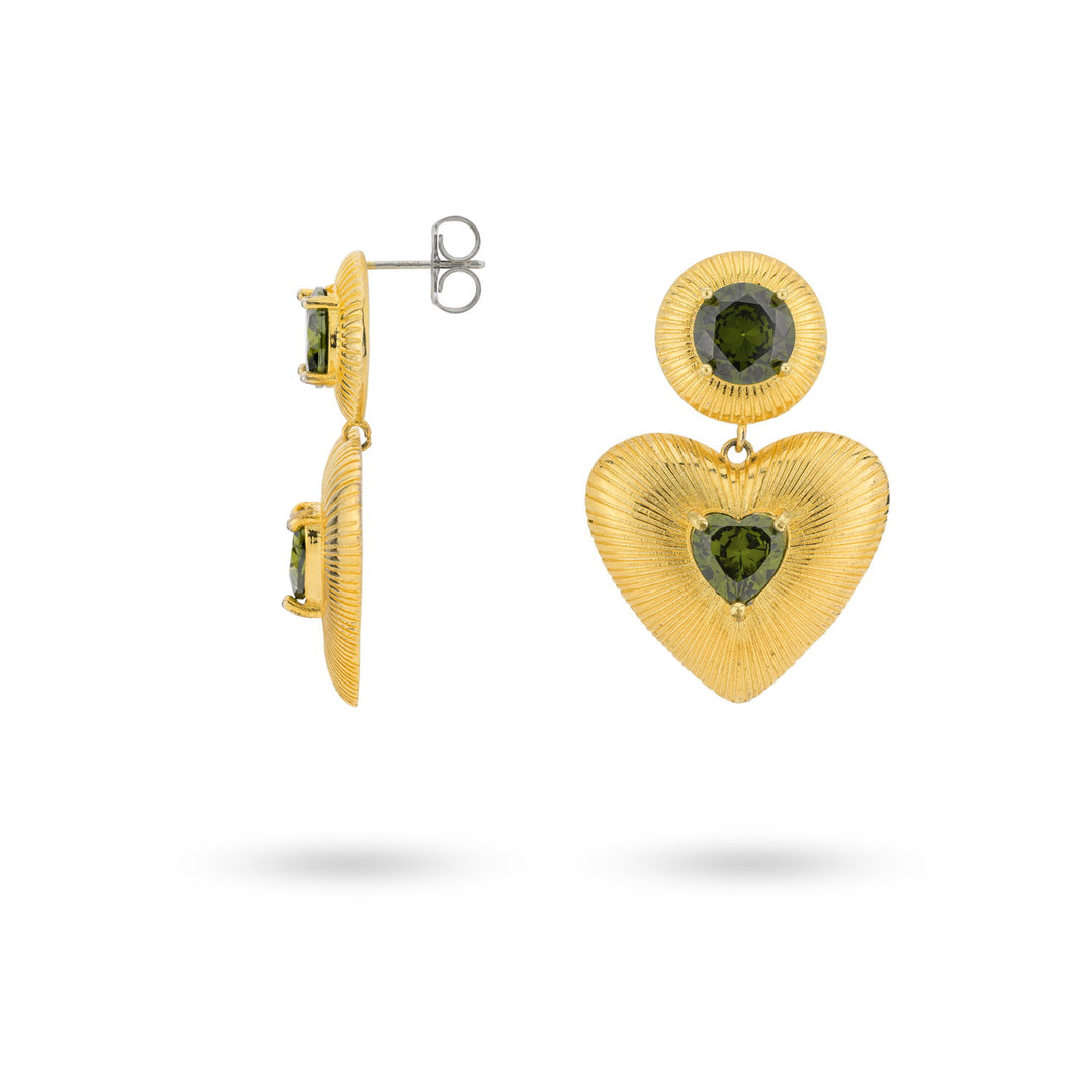 Bold peridot heartbeat earrings
