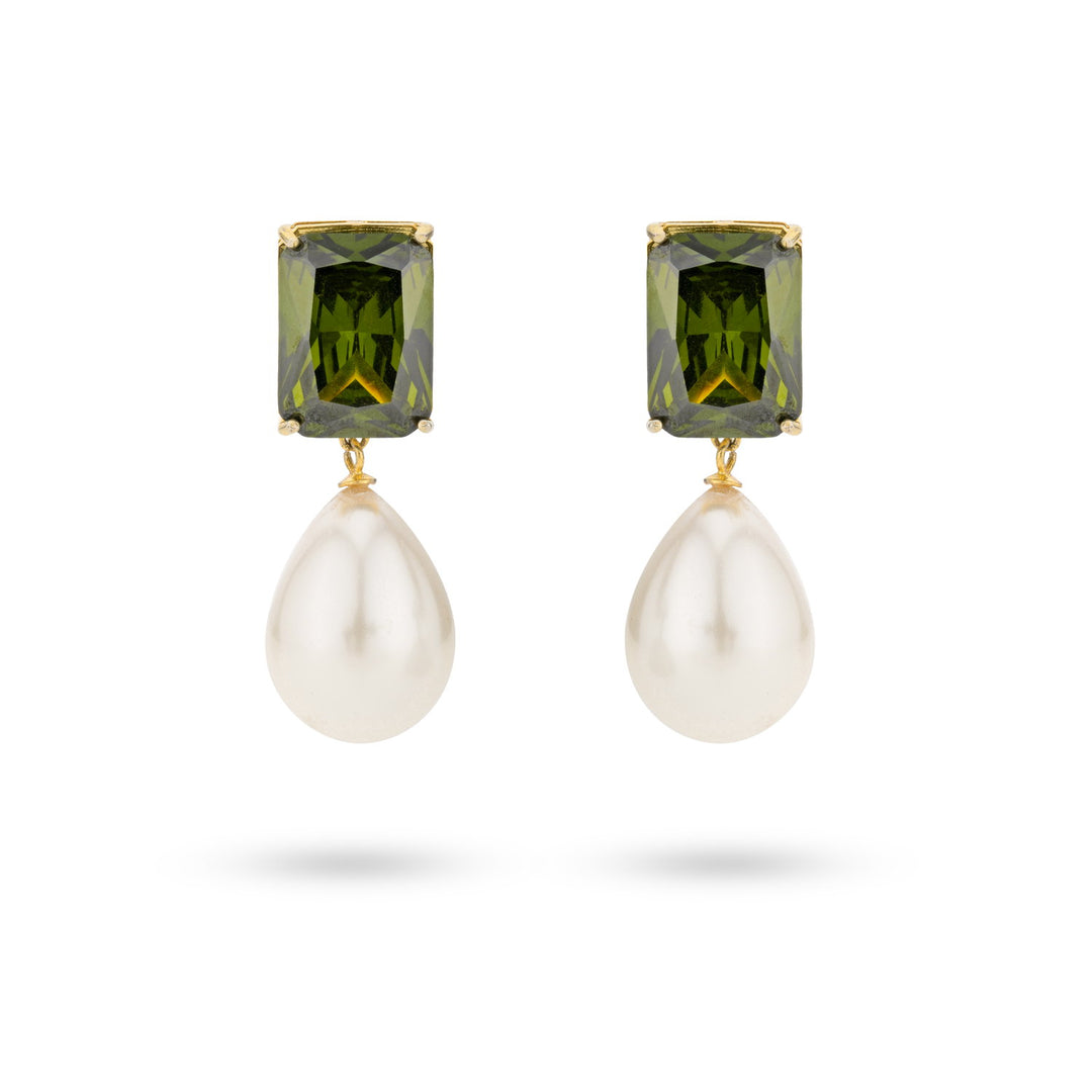 Bold olive drop earrings