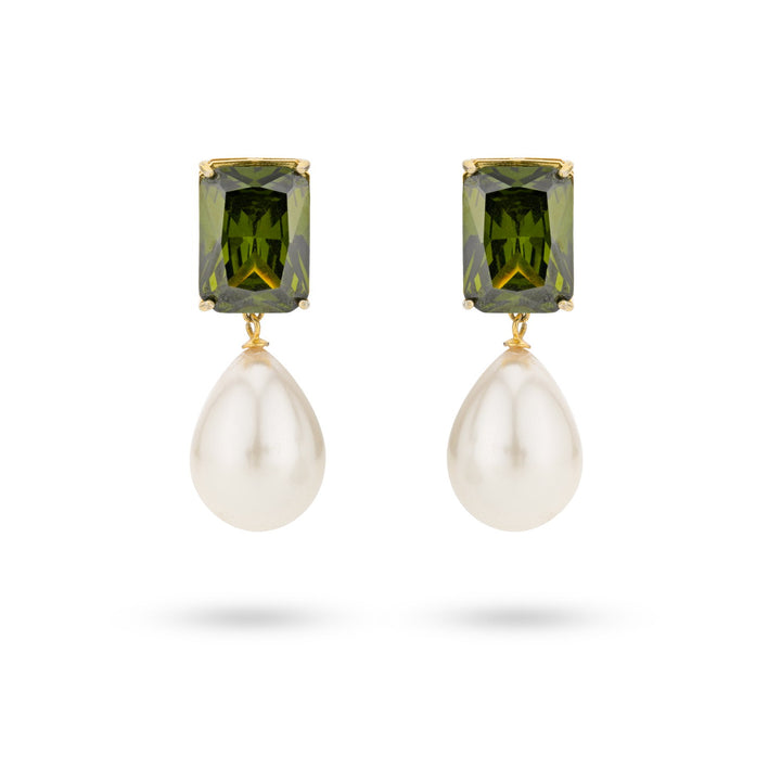 Bold olive drop earrings