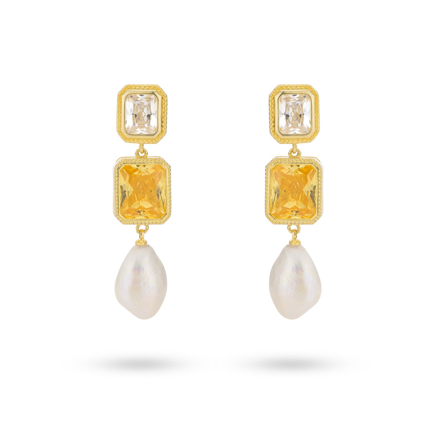 Bold citrine sunset oorbellen