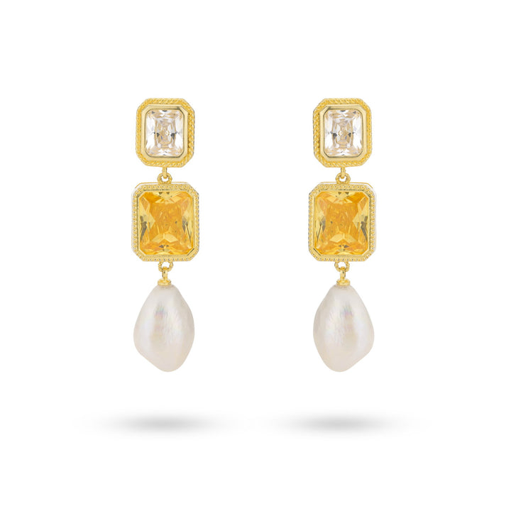Bold citrine sunset earrings