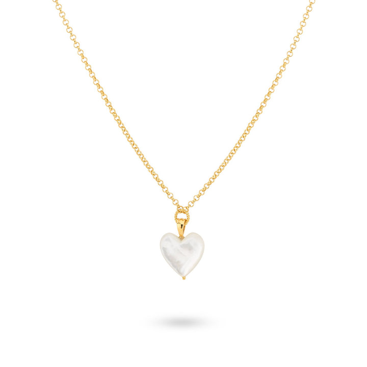 Necklace with heart shaped pearl - 32464Y